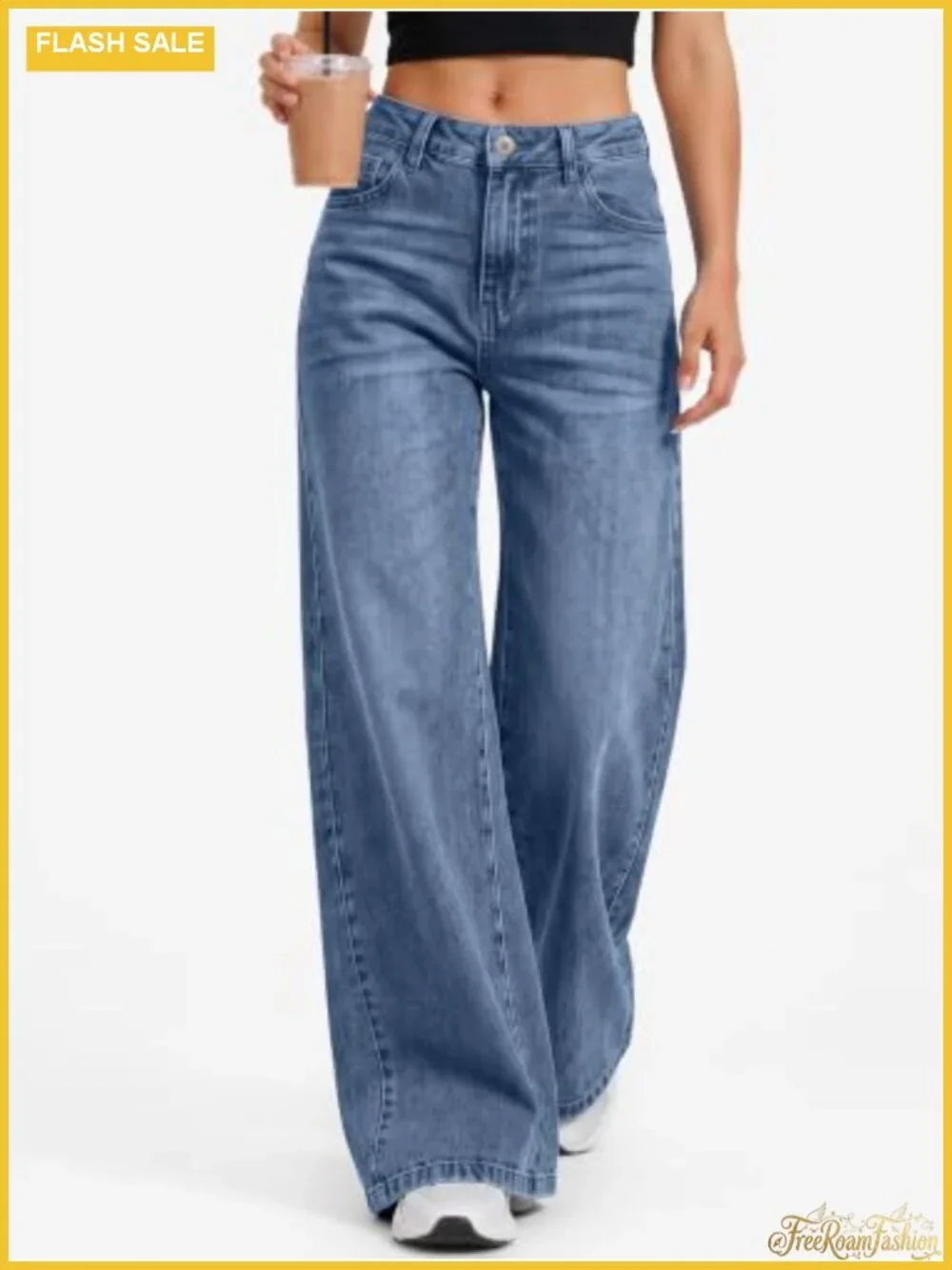 Women's Wide Leg Jeans Stretchy Denim Pants 2026